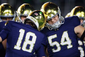 Read more about the article Notre Dame LT Anthonie Knapp (ankle) out vs. Ohio State