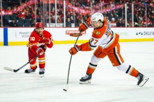 Read more about the article Matt Coronato’s hat trick fuels Flames vs. Ducks