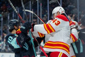 Read more about the article Big first period carries Flames past Kraken