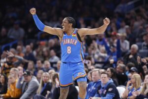 Read more about the article Thunder rout Pelicans behind franchise-record 27 3’s