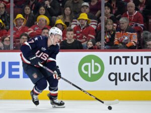 Read more about the article U.S. F Brady Tkachuk leaves 4 Nations game with apparent injury