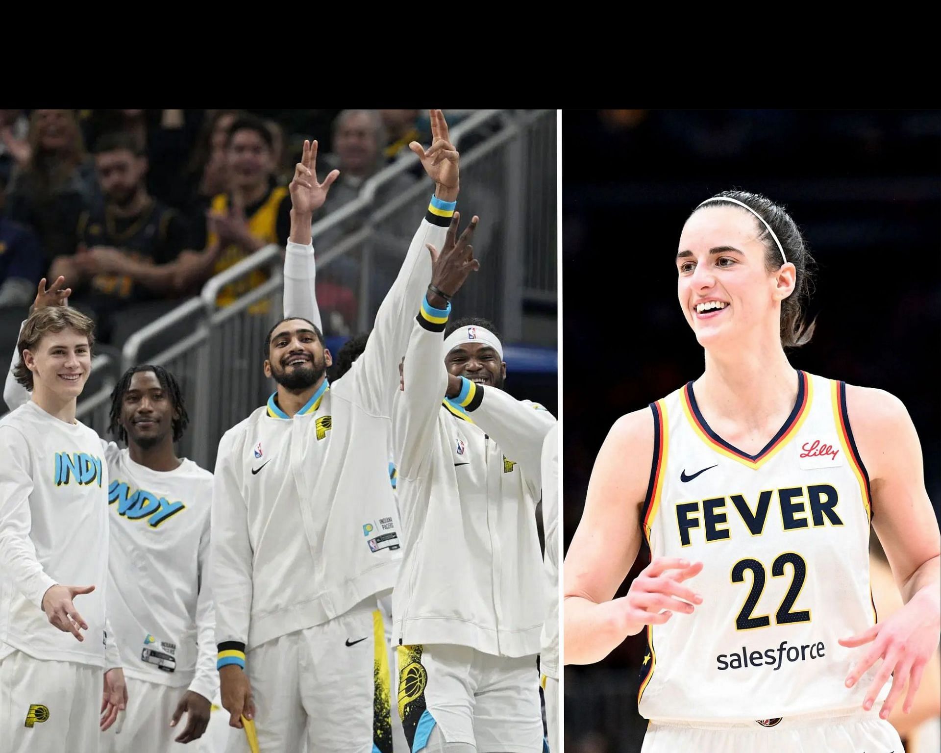 You are currently viewing Caitlin Clark fired up over Obi Toppin & Pacers teammates repping Fever gear ahead of Knicks matchup