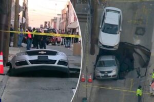 Read more about the article Sinkhole swallows car on Philadelphia street