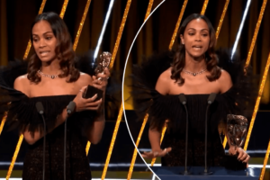 Read more about the article Zoe Saldaña gets emotional during acceptance speech at the 2025 BAFTAs (Video)