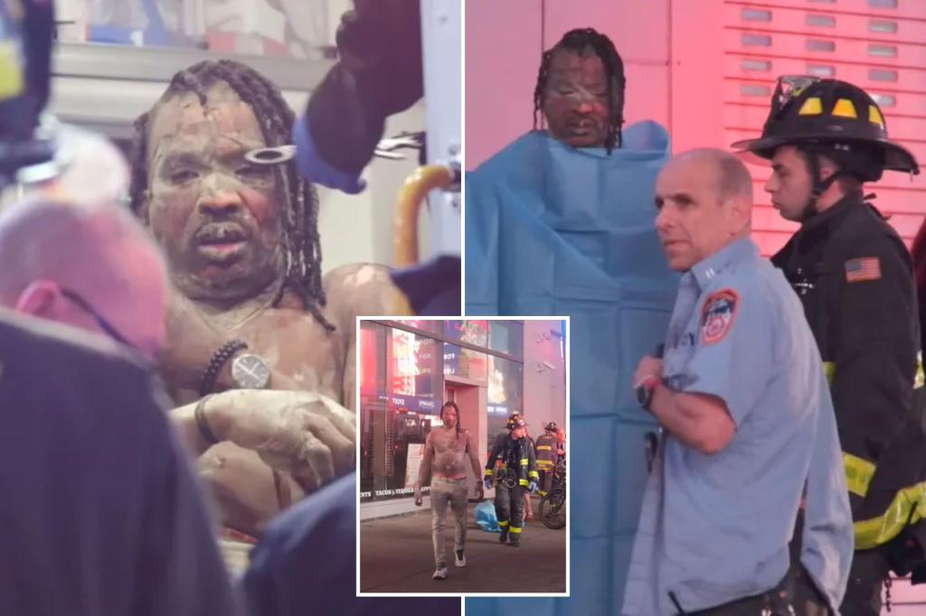 You are currently viewing Man set on fire in Times Square, leaving him horrifically burned: video